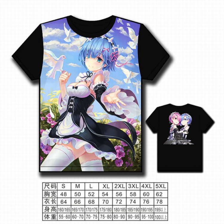 Re:Zero kara Hajimeru Isekai Seikatsu Full color printed short-sleeved T-shirt S M L XL 2XL 3XL 4XL 5XL