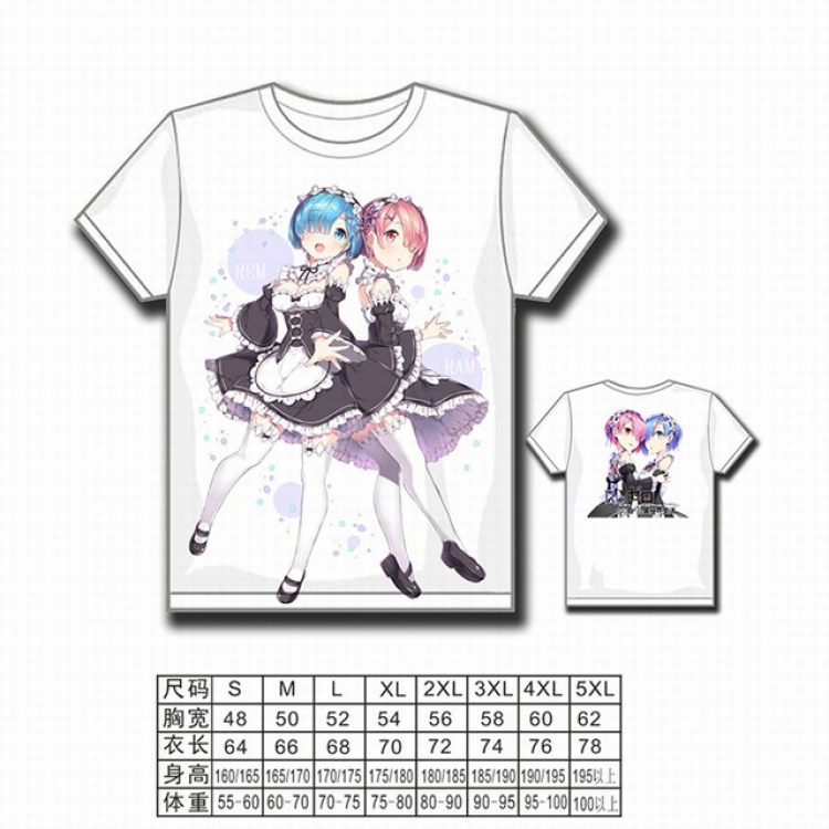 Re:Zero kara Hajimeru Isekai Seikatsu Full color printed short-sleeved T-shirt S M L XL 2XL 3XL 4XL 5XL