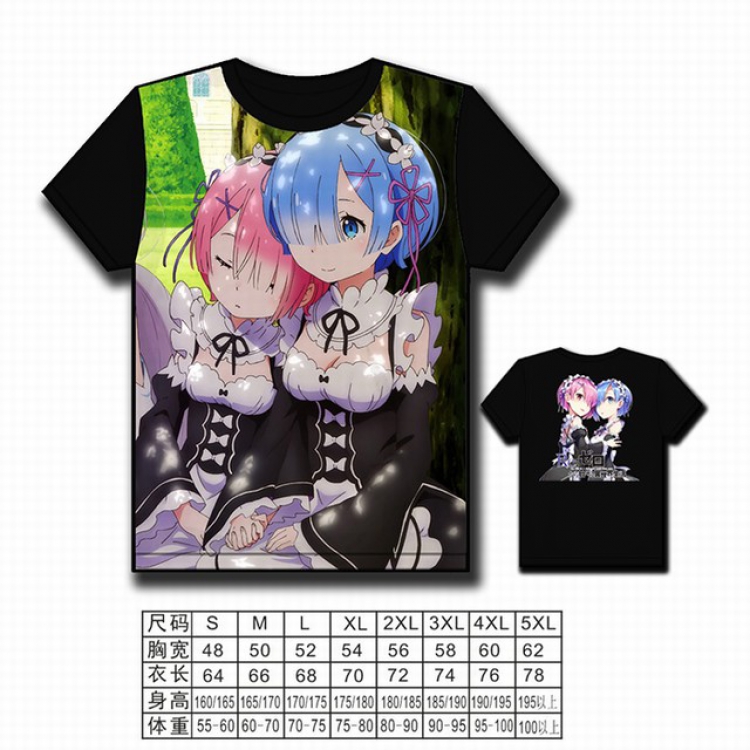 Re:Zero kara Hajimeru Isekai Seikatsu Full color printed short-sleeved T-shirt S M L XL 2XL 3XL 4XL 5XL