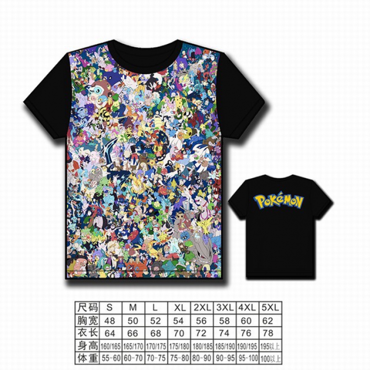 Pokemon Full color printed short-sleeved T-shirt S M L XL 2XL 3XL 4XL 5XL