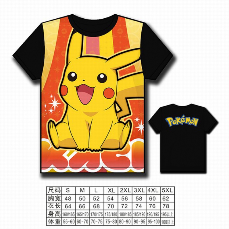 Pokemon Full color printed short-sleeved T-shirt S M L XL 2XL 3XL 4XL 5XL