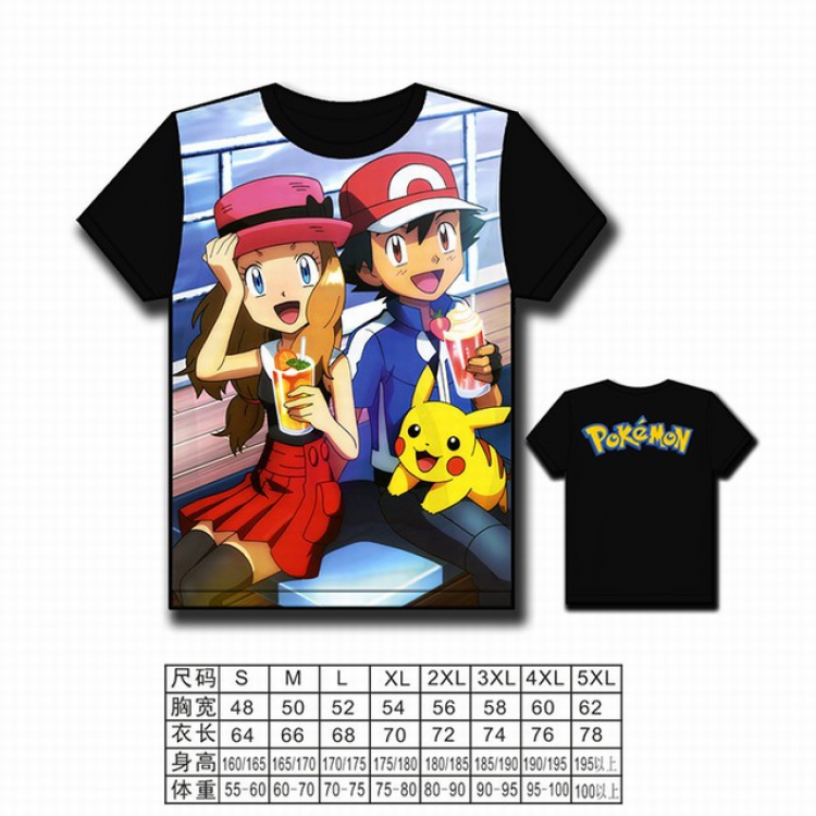 Pokemon Full color printed short-sleeved T-shirt S M L XL 2XL 3XL 4XL 5XL