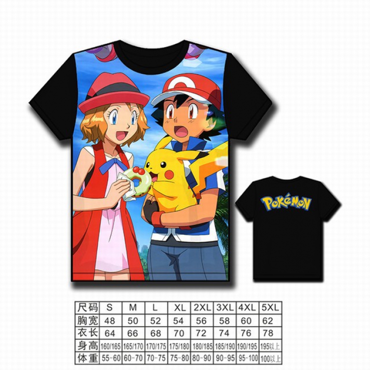 Pokemon Full color printed short-sleeved T-shirt S M L XL 2XL 3XL 4XL 5XL