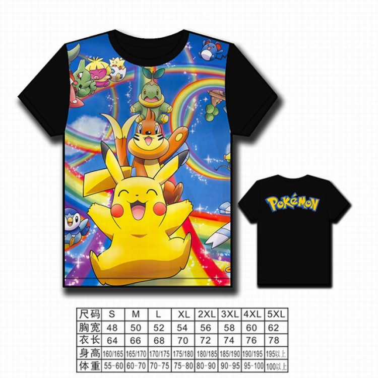 Pokemon Full color printed short-sleeved T-shirt S M L XL 2XL 3XL 4XL 5XL