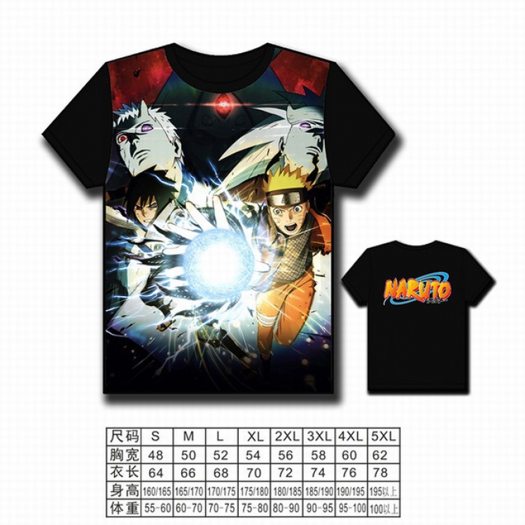 Naruto Full color printed short-sleeved T-shirt S M L XL 2XL 3XL 4XL 5XL NO FILLING