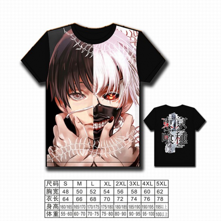 Tokyo Ghoul Full color printed short-sleeved T-shirt S M L XL 2XL 3XL 4XL 5XL NO FILLING