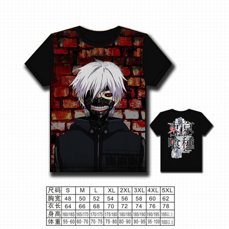 Tokyo Ghoul Full color printed short-sleeved T-shirt S M L XL 2XL 3XL 4XL 5XL NO FILLING