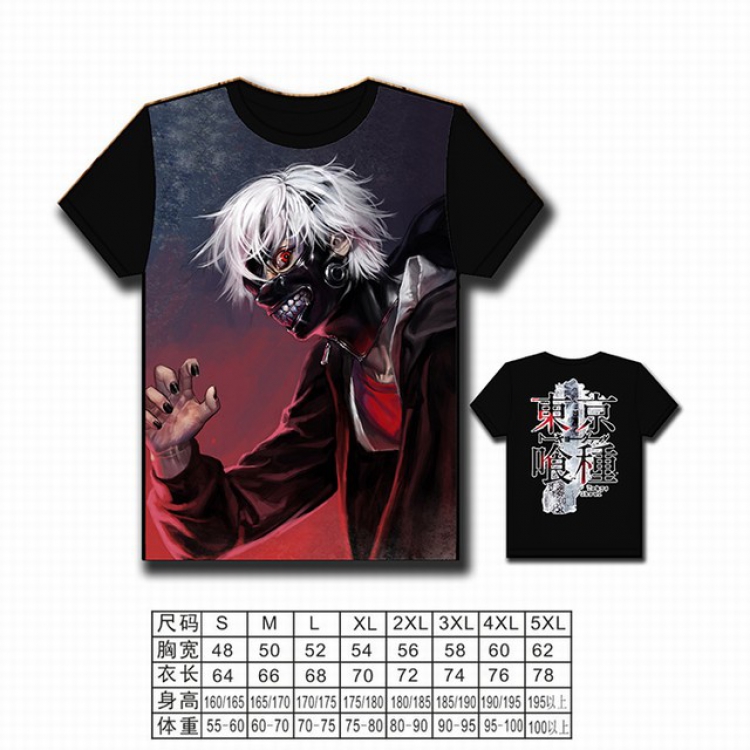 Tokyo Ghoul Full color printed short-sleeved T-shirt S M L XL 2XL 3XL 4XL 5XL NO FILLING