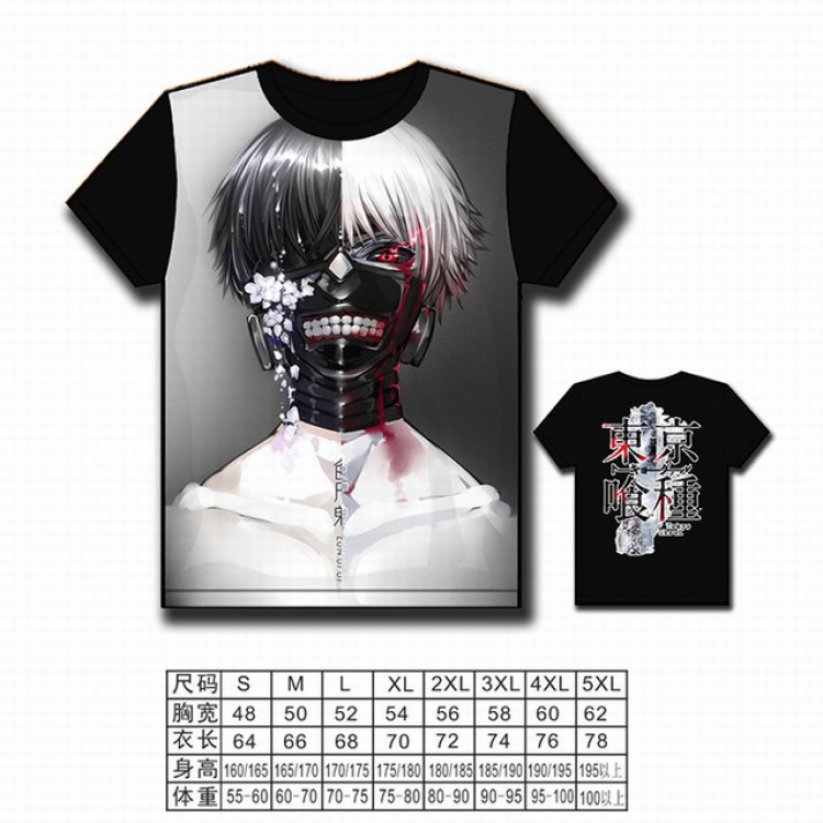 Tokyo Ghoul Full color printed short-sleeved T-shirt S M L XL 2XL 3XL 4XL 5XL NO FILLING