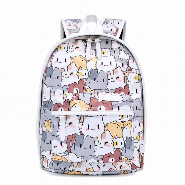 Cat backyard Anime thick polyester twill waterproof backpack school bag 31X15X41CM 0.6KG
