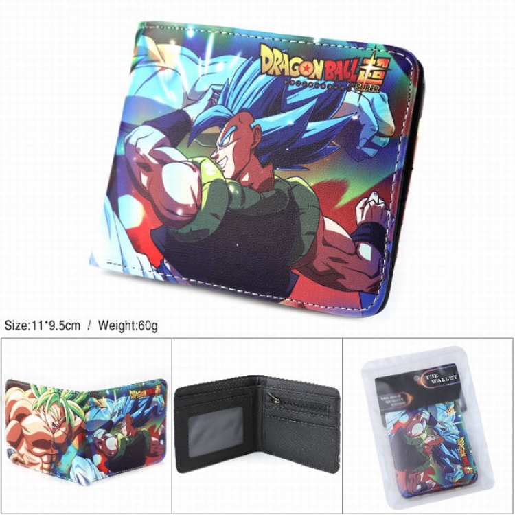 Dragon Ball Full color silk screen two fold short card bag wallet purse