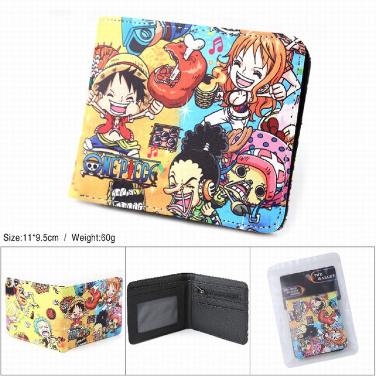 One Piece Full color silk screen two fold short card bag wallet purse