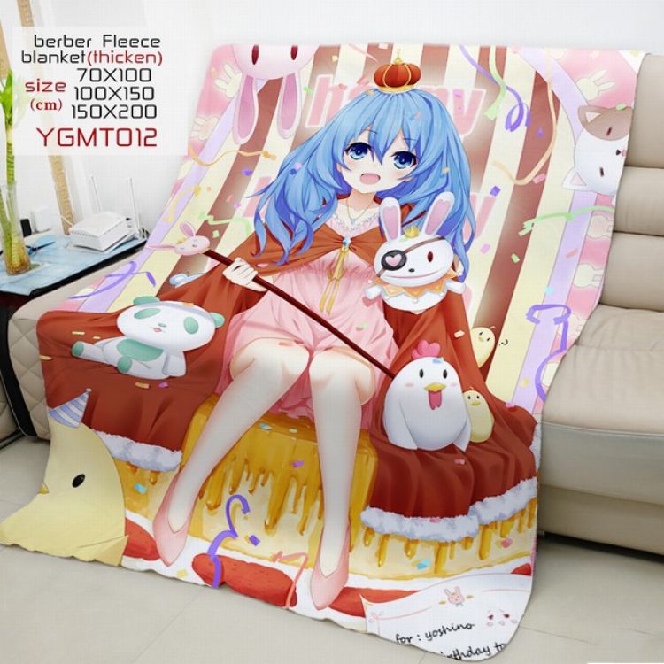 Date A Live Anime double-sided printing super large lambskin blanket 150X200CM YGMT012