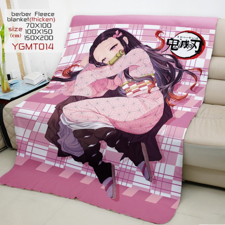 Demon Slayer Kimets Anime double-sided printing super large lambskin blanket 150X200CM YGMT014