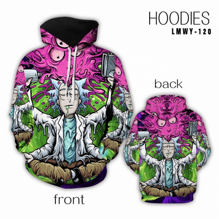 Rick and Morty Full color Hooded Long sleeve Hoodie S M L XL XXL XXXL preorder 2 days LMWY120