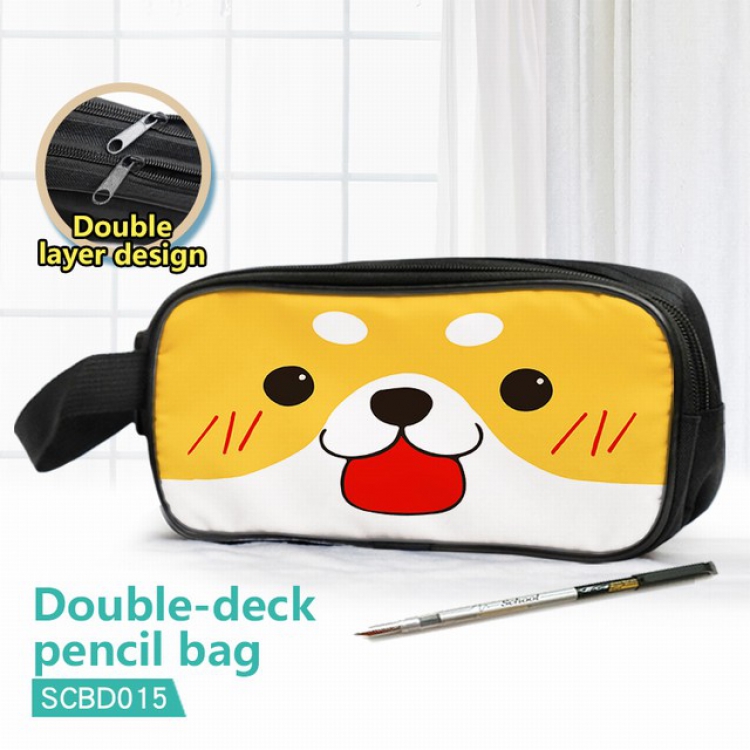 SCBD015-Corgi  Double waterproof pencil case 25X7X12CM