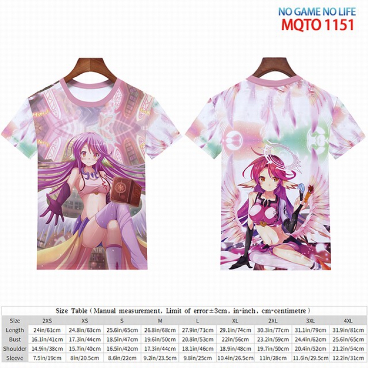 No Game No life Full color short sleeve t-shirt 9 sizes from 2XS to 4XL MQTO-1151