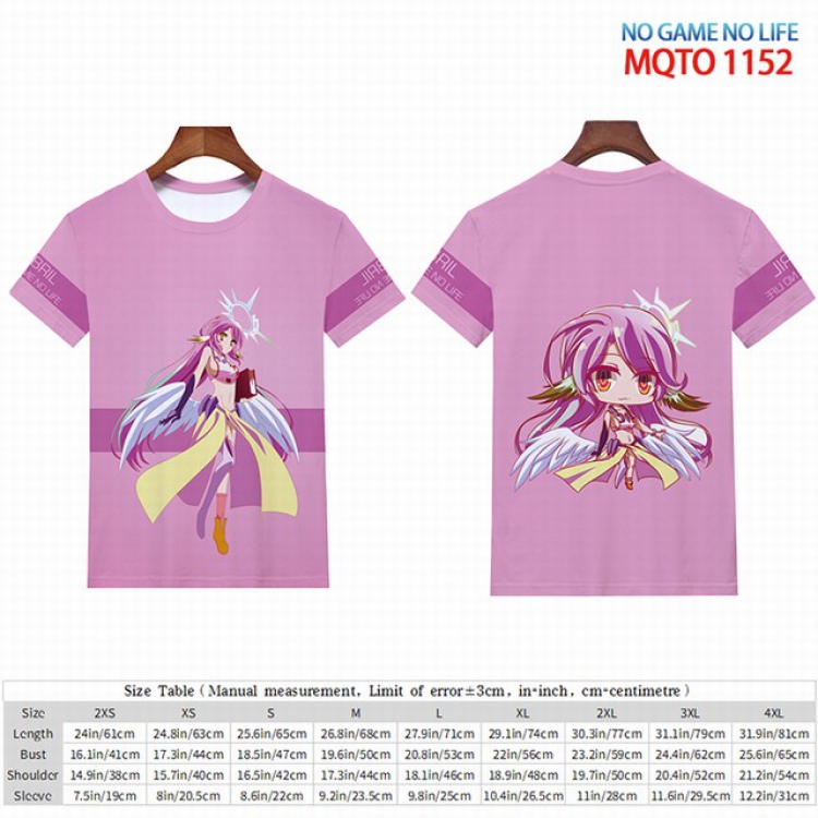 No Game No life Full color short sleeve t-shirt 9 sizes from 2XS to 4XL MQTO-1152