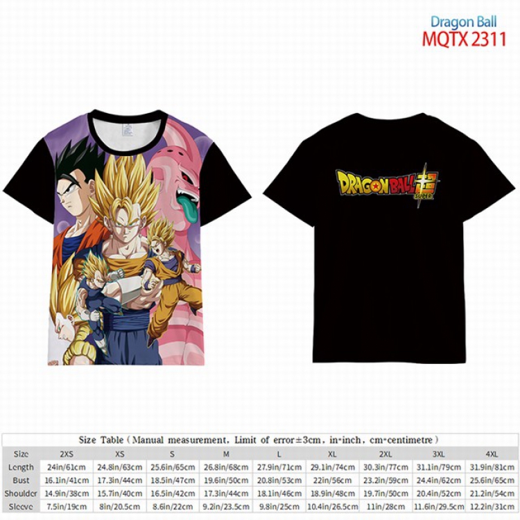 DRAGON BALL Full color short sleeve t-shirt 10 sizes from 2XS to 5XL MQTX-2311