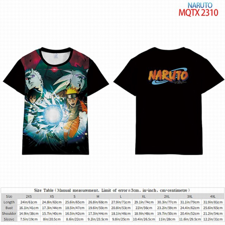 Naruto Full color short sleeve t-shirt 10 sizes from 2XS to 5XL MQTX-2310