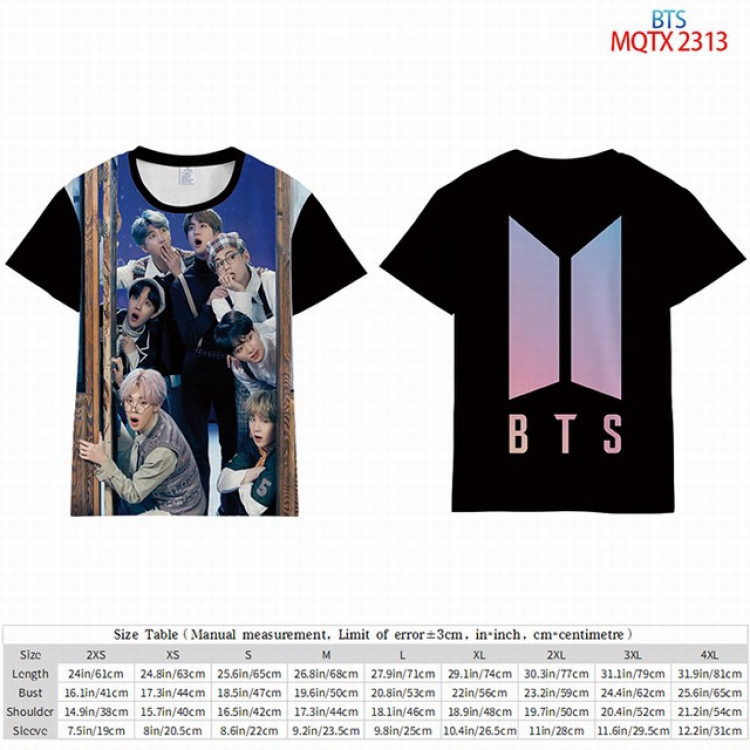 BTS Full color short sleeve t-shirt 10 sizes from 2XS to 5XL MQTX-2313
