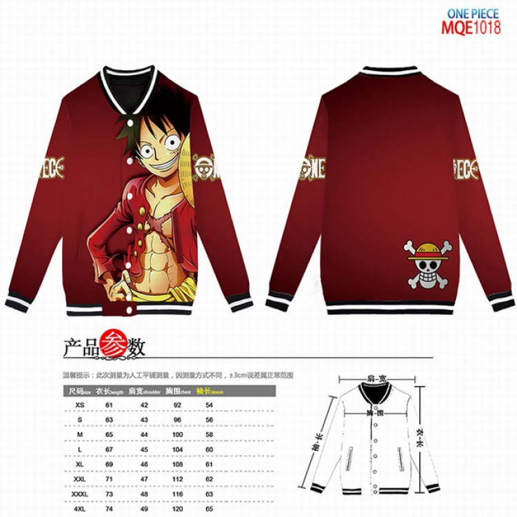 One Piece Full color round neck baseball uniform coat XS-S-M-L-XL-XXL-XXXL-XXXXL MQE1018