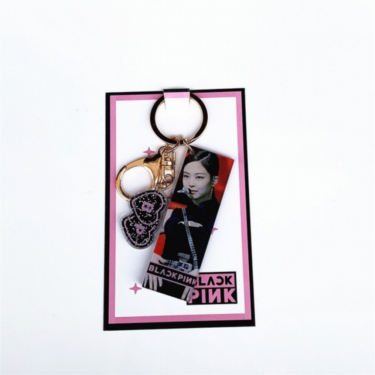 Blackpink Jennie  Double-sided color printing acrylic keychain tag pendant 2.5X7.5CM 13G a set price for 5 pcs