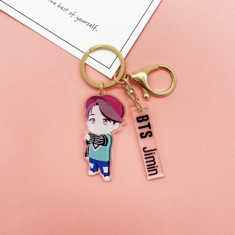 BTS Jimin Cartoon acrylic keychain pendant 5CM 17G a set price for 5 sets