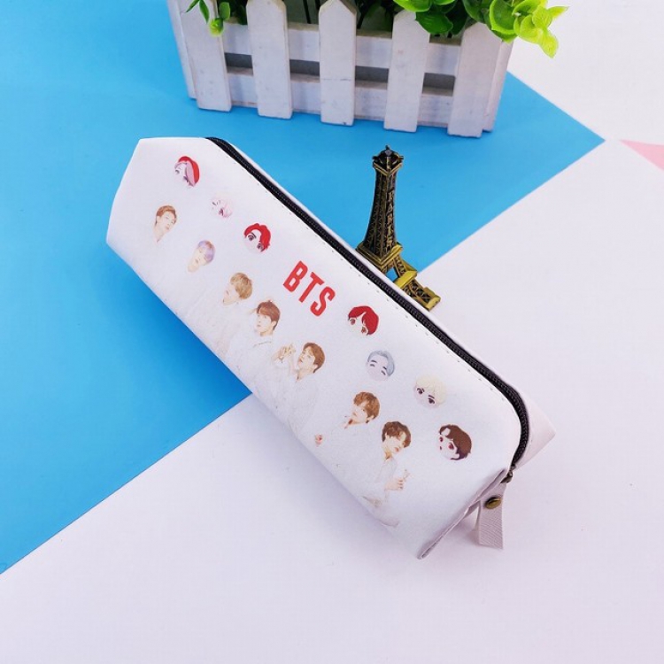 BTS Cartoon character stationery bag pencil case 18X5X5CM 45G a set price for 5 pcs