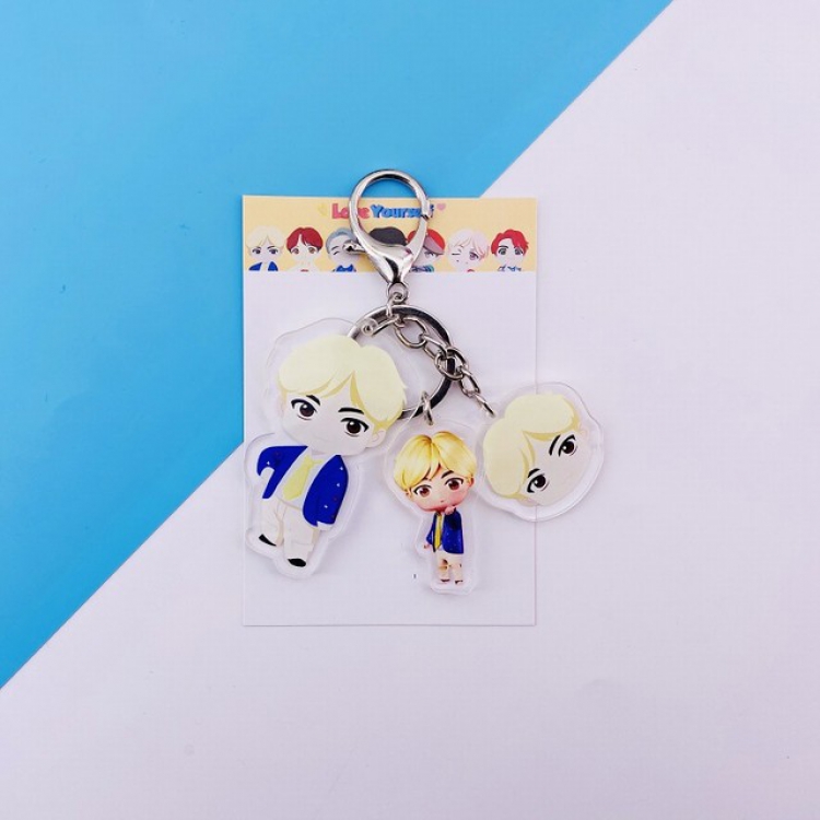 BTS JIN Cartoon keychain pendant  three-piece set 7.5X11XCM 25G a set price for 5 sets