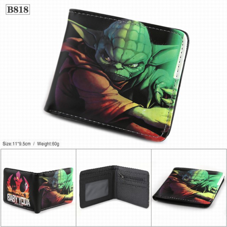 Star Wars Baby Yoda Full color PU twill two fold short wallet 11X9.5CM 60G-B818