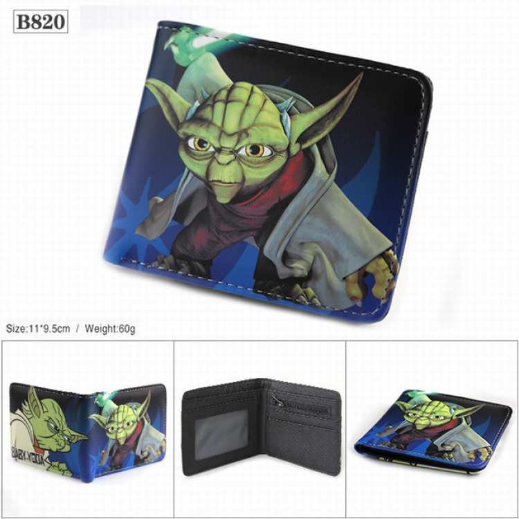 Star Wars Baby Yoda Full color PU twill two fold short wallet 11X9.5CM 60G-B820