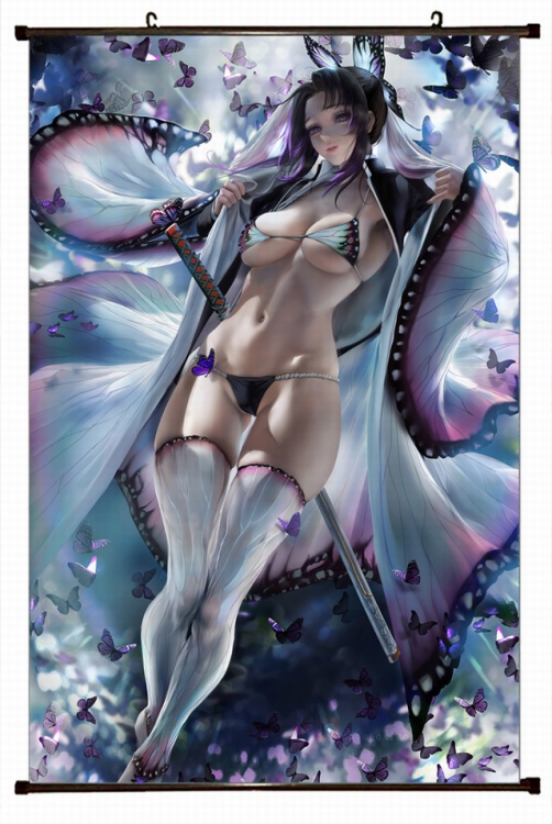 Demon Slayer Kimets Plastic pole cloth painting Wall Scroll 60X90CM   G4-81