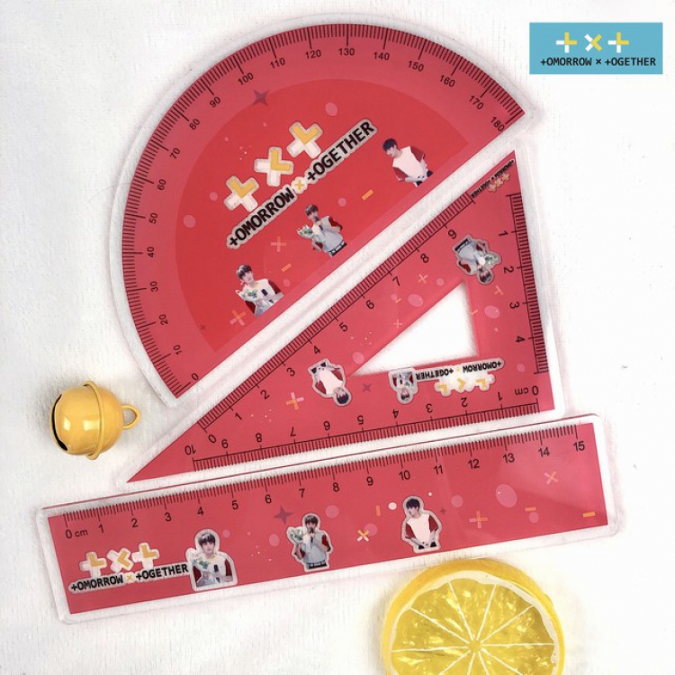 TXT Korean star Taehyun Acrylic fine ruler scale ruler a set price for 5 pcs