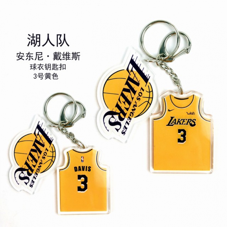 NBA Los Angeles Lakers Anthony Davis Popular jerseys Keychain Pendant a set price for 5 pcs