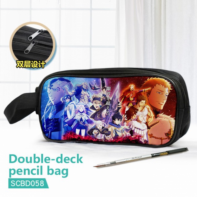 Black Clover Double waterproof pencil case 25X7X12CM-SCBD058