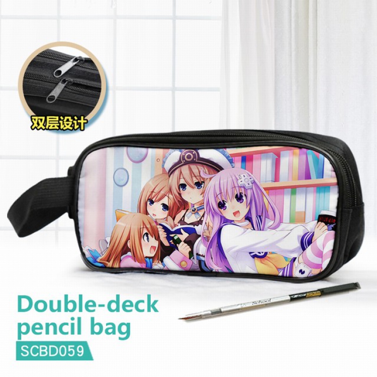 Hyperdimension Neptunia Double waterproof pencil case 25X7X12CM-SCBD059