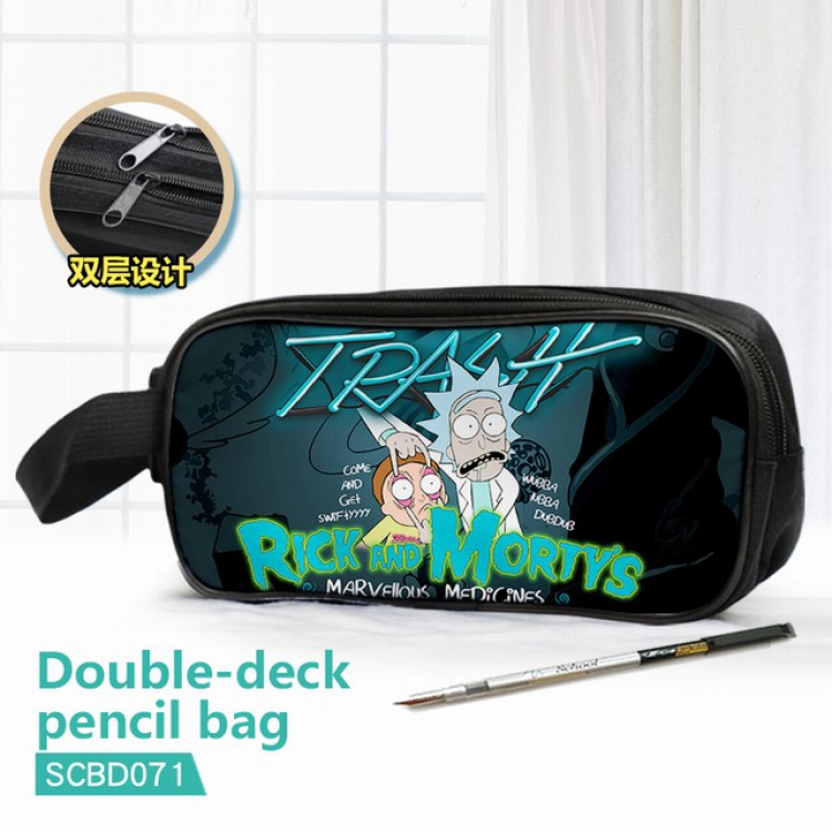 Rick and Morty Double waterproof pencil case 25X7X12CM-SCBD071