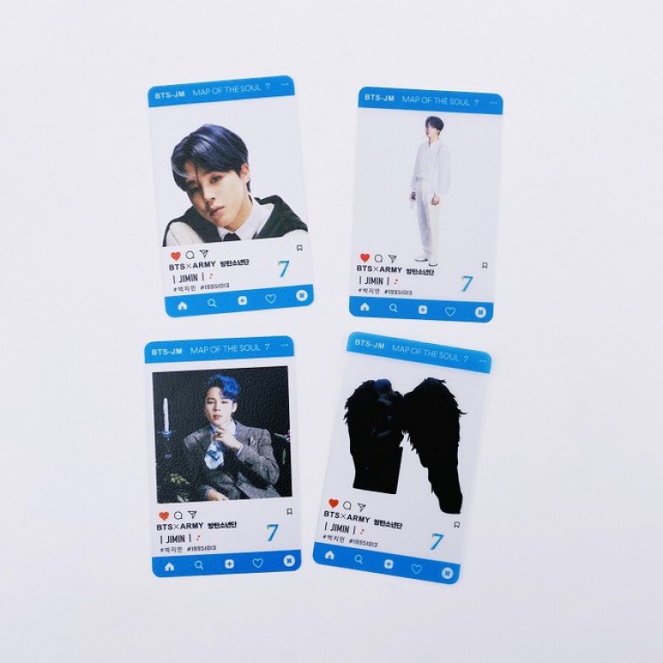 BTS Korean celebrity JIMIN a set of 4 Photo transparent card frosted small card price for 10 sets