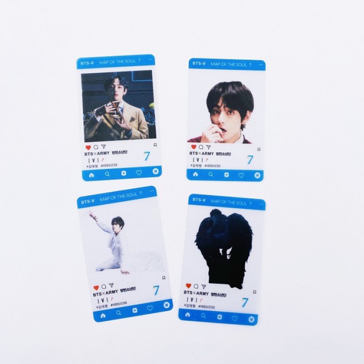 BTS Korean celebrity V a set of 4 Photo transparent card frosted small card price for 10 sets