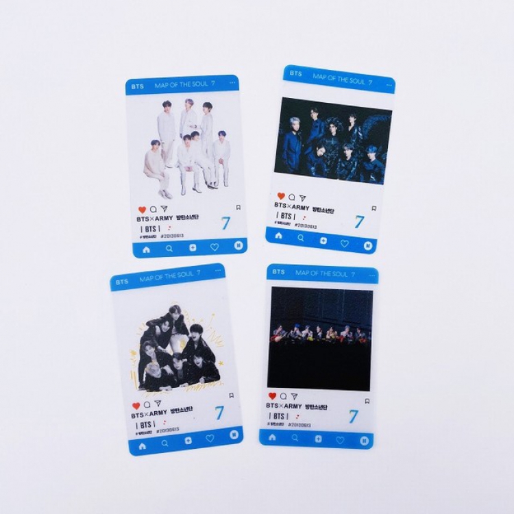 BTS Korean celebrity a set of 4 Photo transparent card frosted small card price for 10 sets