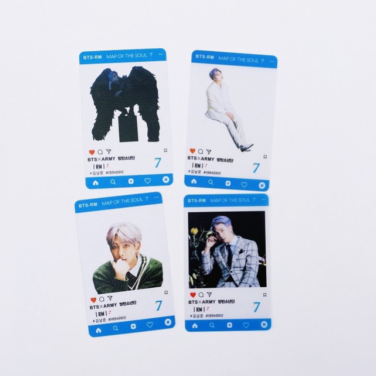 BTS Korean celebrity RM a set of 4 Photo transparent card frosted small card price for 10 sets