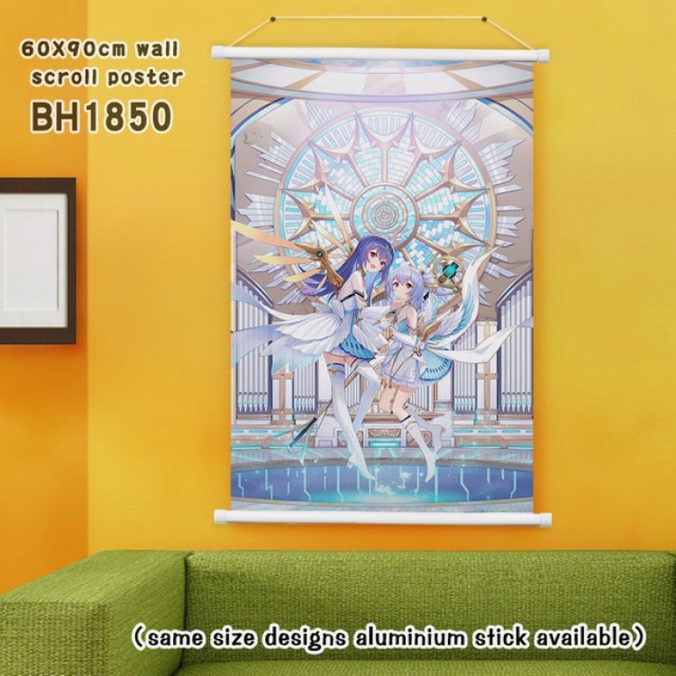 Bilibili White Plastic rod Cloth painting Wall Scroll 60X90CM BH1850