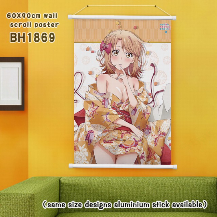 Yahari ore no seishun rabu kome wa machigatte iru White Plastic rod Cloth painting Wall Scroll 60X90CM BH1869