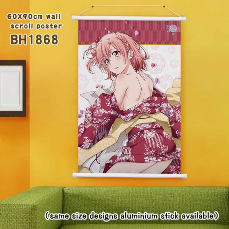 Yahari ore no seishun rabu kome wa machigatte iru White Plastic rod Cloth painting Wall Scroll 60X90CM BH1868