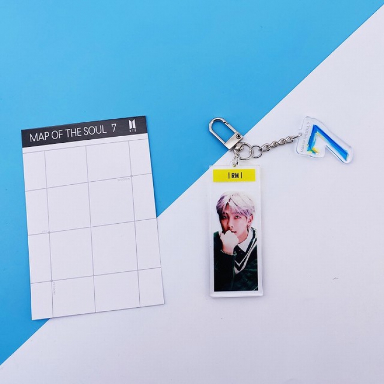 BTS Korean celebrity RM Map of The Soul:7 Acrylic Keychain Pendant 7.5X11CM 19G a set price for 5 pcs