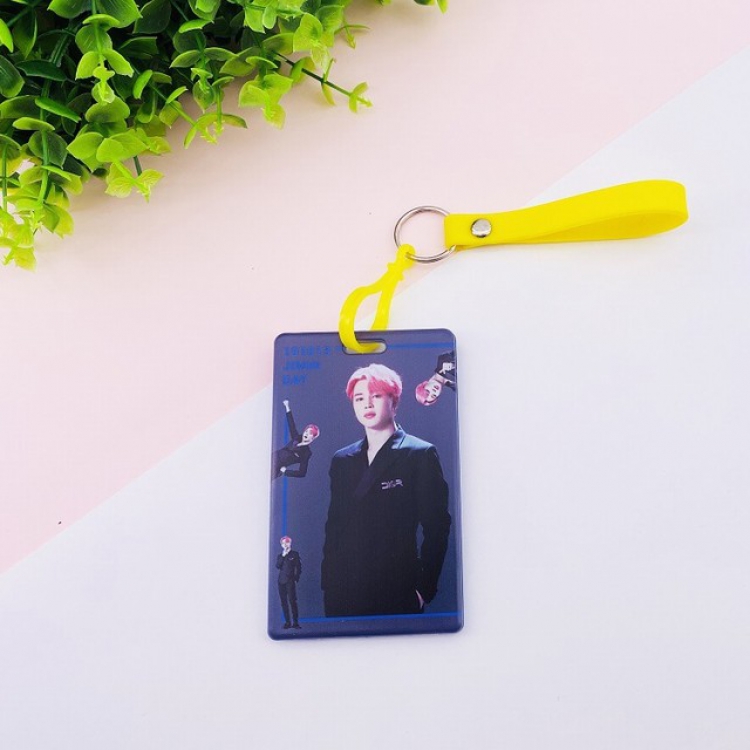 BTS Korean celebrity JIMIN Transparent silicone lanyard card holder ID card holder 6.5X10.5CM 35G price for 5 pcs