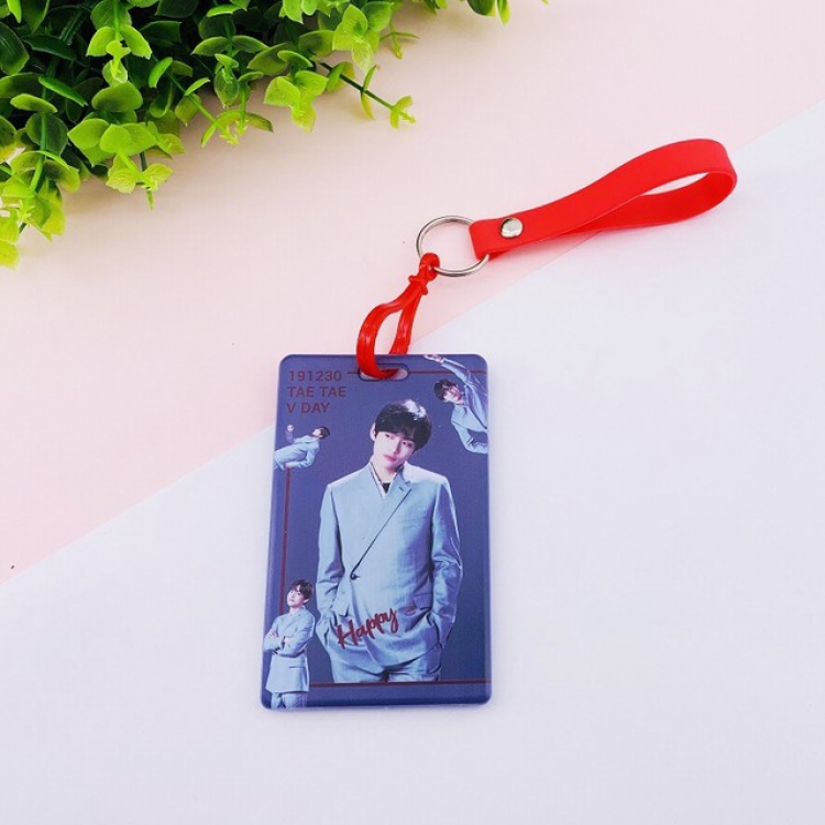 BTS Korean celebrity V Transparent silicone lanyard card holder ID card holder 6.5X10.5CM 35G price for 5 pcs
