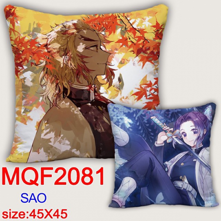 Demon Slayer Kimets Double-sided full color pillow dragon ball 45X45CM MQF 2081 NO FILLING