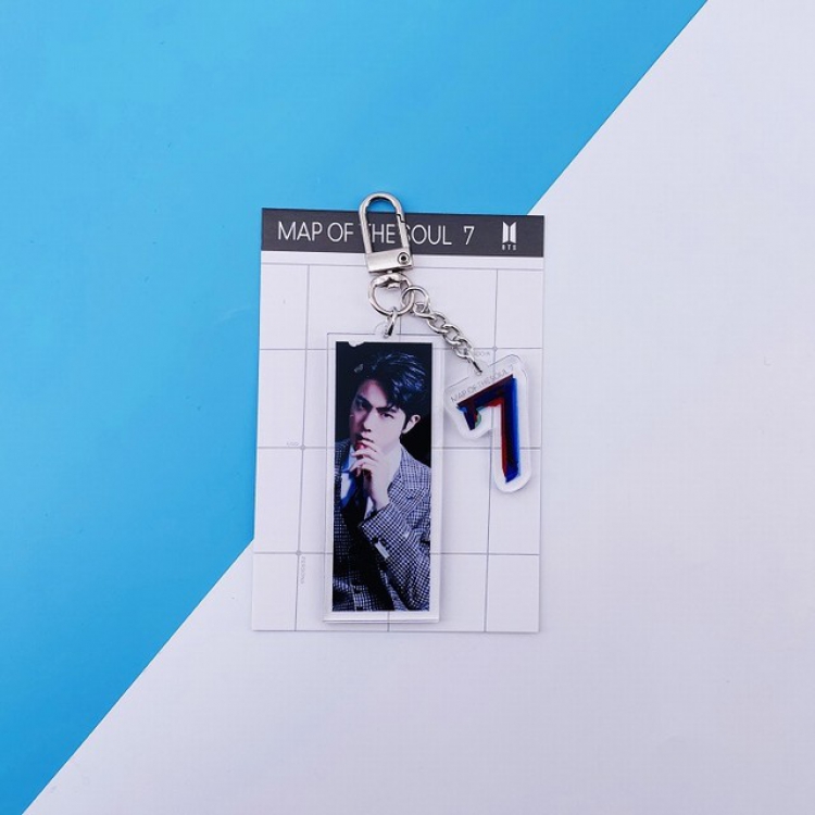 BTS JIN Acrylic Keychain Pendant 7.5X11CM 19G a set price for 5 pcs